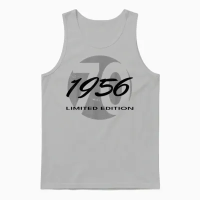 70th Birthday Man Woman 70 Years 1956 Funny Gift Unisex Tank Top - Ash