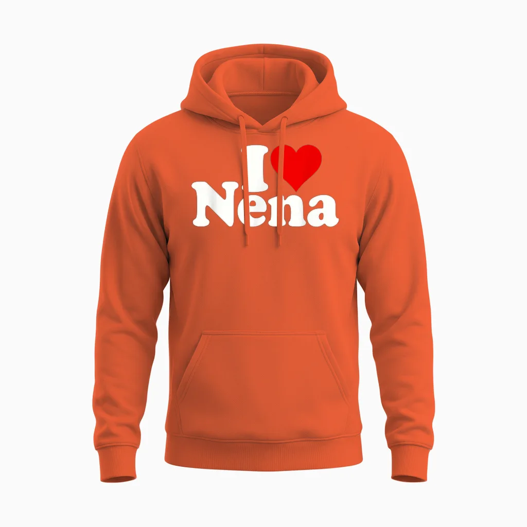Ich Liebe Herz Nena Unisex Hoodie in Orange
