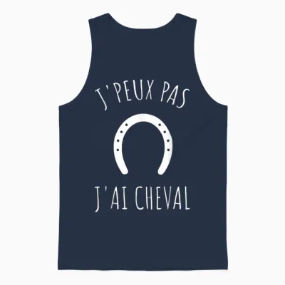 Je Peux Pas J'ai Cheval Humour T-Shirt, Black, S Unisex Tank Top - Navy