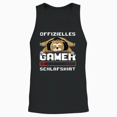 Gamer Pyjamas Sloth Official Gamer Sleep Shirt T-Shirt, Black Unisex Tank Top - Black