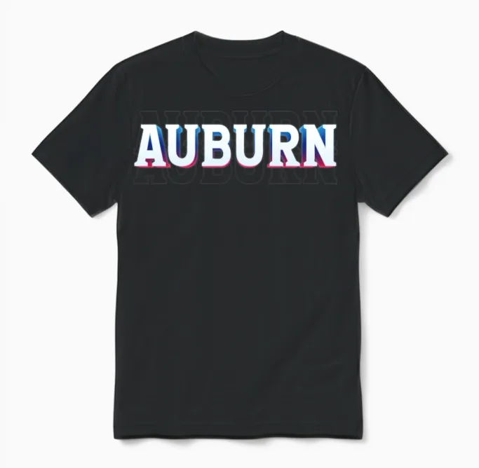 Retro - Auburn Unisex T-Shirt in Black