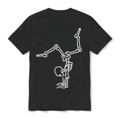 Dancing Skeleton Retro Unisex T-Shirt - Black