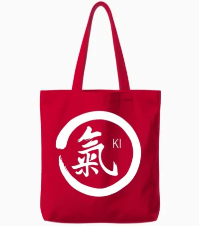 Ki Kanji with Circle Tote Bags - Red