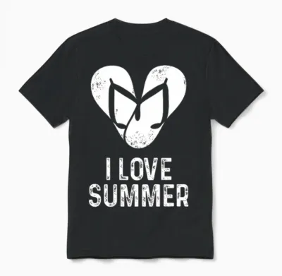 Tongs Blanches En Forme De Cœur I Love Summer Pour Hommes, Femmes, Enfants T-Shirt Haut De Gamme Unisex T-Shirt - Black