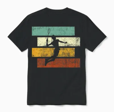 Badminton Retro Unisex T-Shirt - Black