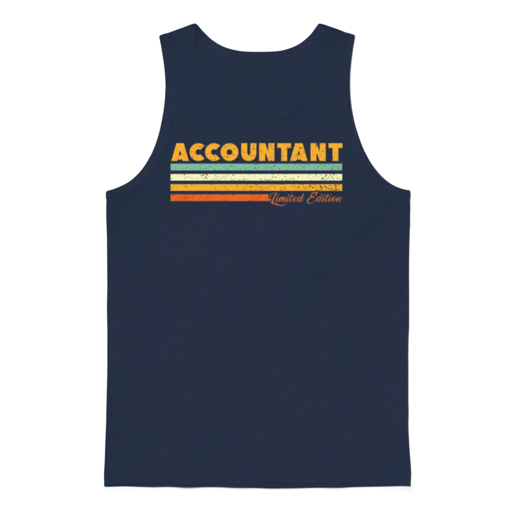 Accountant Retro Gift Unisex Tank Top - Navy