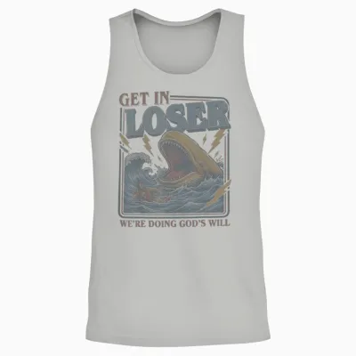 Get in Loser We're Doing God's Will Funny Christian Bible Unisex Tank Top - Ash