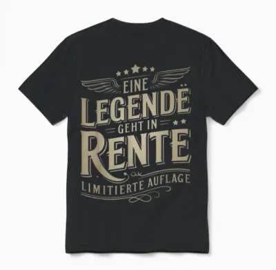 T-Shirt with Legendary Pensioners Sayings Unisex T-Shirt - Black