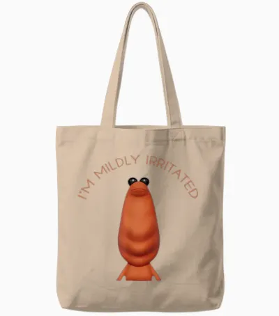 I'm Mildly Irritated Marcus the Worm Funny Meme Women Men Tote Bags - Natural