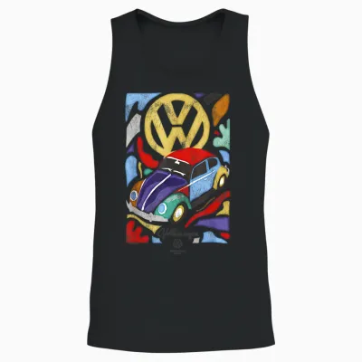 Volkswagen Beetle Fauvism Colorful Art Unisex Tank Top - Black