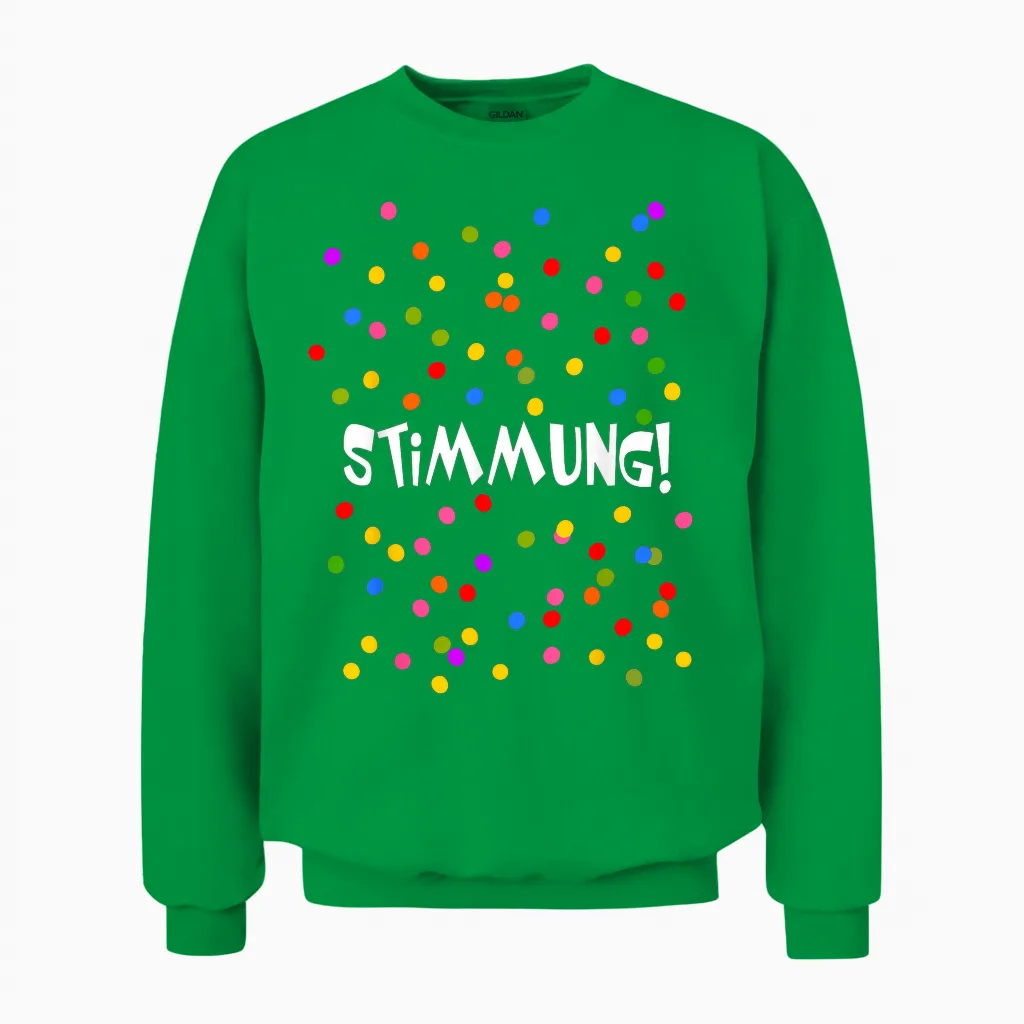 Stimmung Konfetti Silvester Karneval Kostüm Fasching Lustig Unisex Sweatshirt in Irish Green