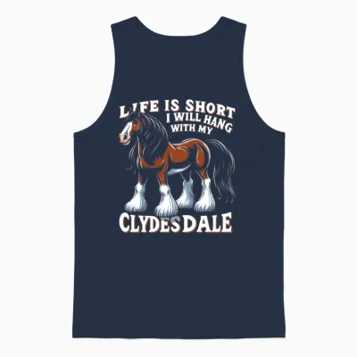 Draught Horse Lover Giant Horse Breed Clydesdale Unisex Tank Top - Navy