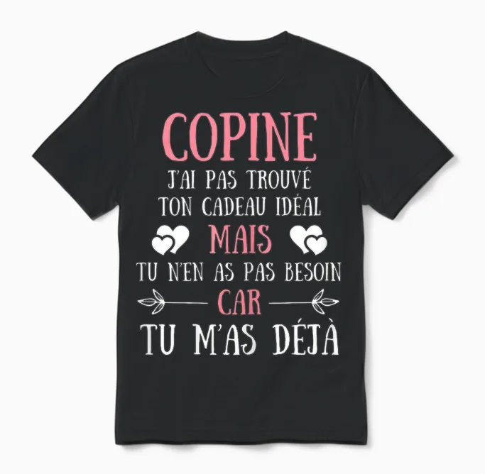Girlfriend Funny Gift Idea Personalized Women Unisex T-Shirt in Black