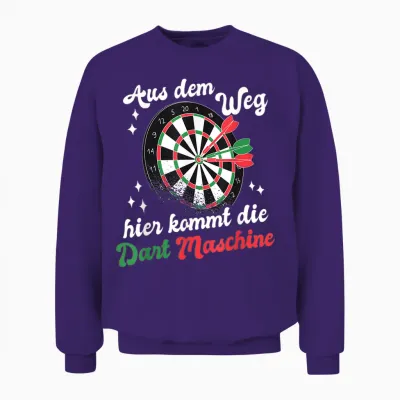 Aus Dem Weg Hier Kommt Dart Machine T-Shirt, Black, S Unisex Sweatshirt - Purple