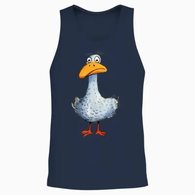 Funny Duck Unisex Tank Top - Navy