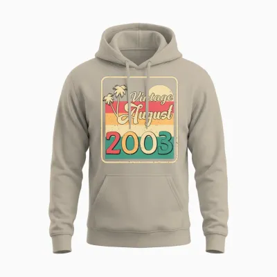 2003 August Retro Unisex Hoodie - Sand
