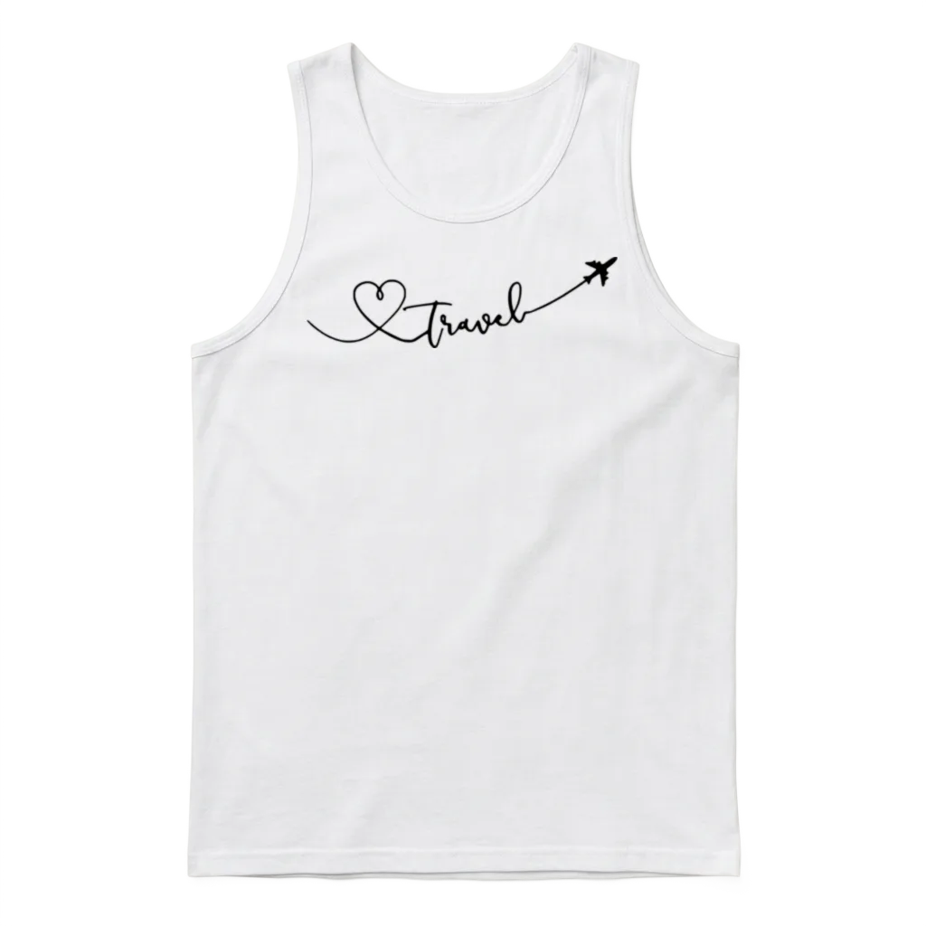 Travel Love with Plane Unisex Tank Top - White