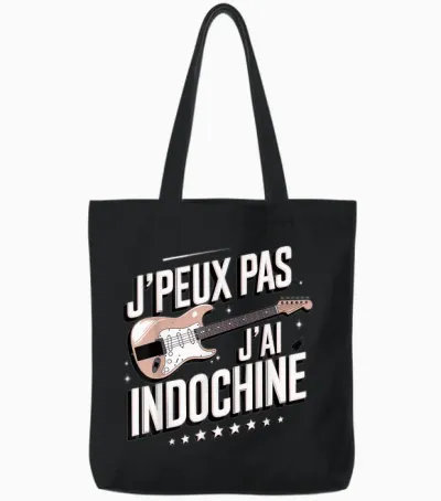 Je Peux Pas J'ai Indochine Gift Amateurs Indochine T-Shirt, Black, S Tote Bags - Black