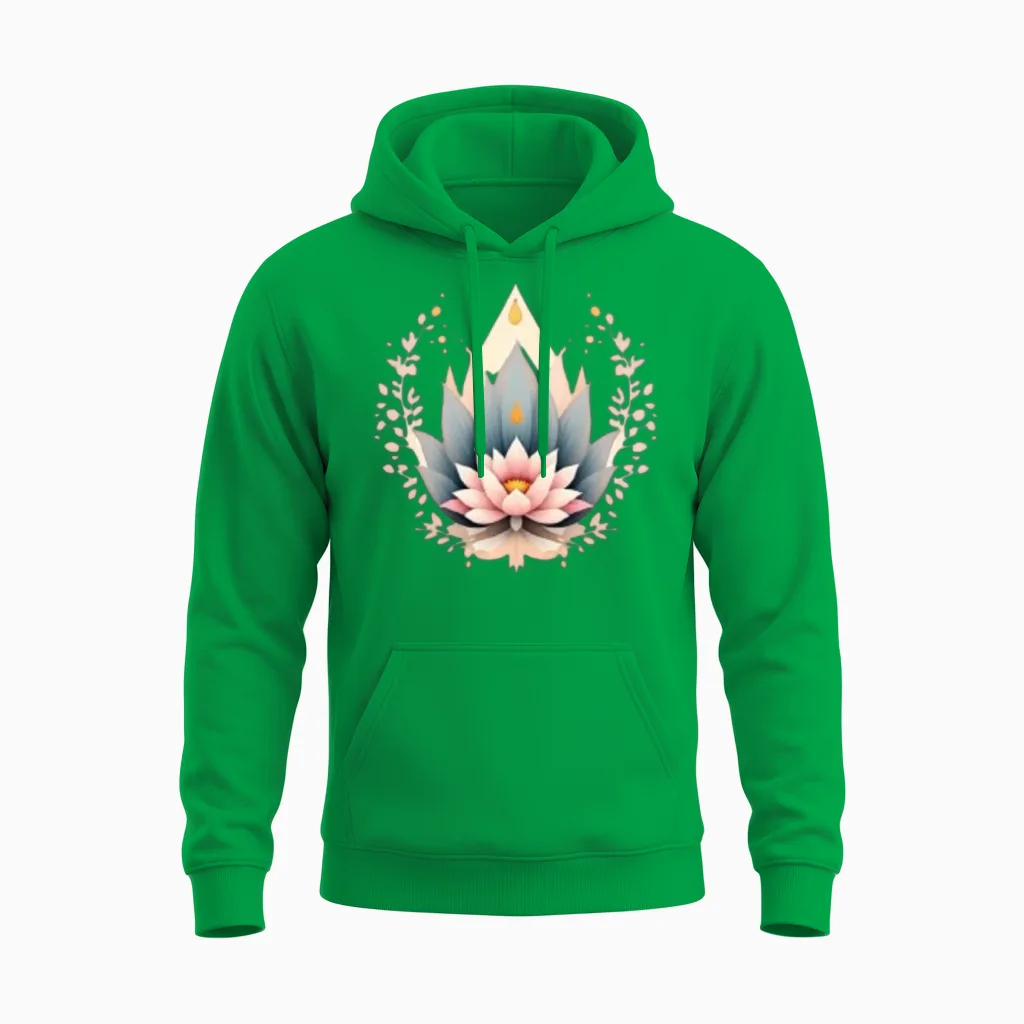 Spiritual Flower Floral & Botanical Unisex Hoodie in Irish Green