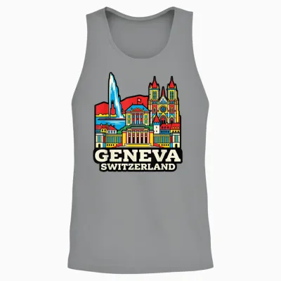 Genève Suisse Voyage Souvenir Ville Cadeau Unisex Tank Top - Sport Grey
