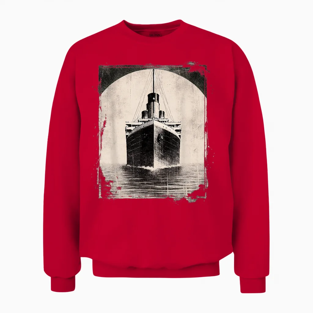 Vintage Titanic Kostüm Rms Kreuzfahrtschiff Titanic Liebhaber Unisex Sweatshirt in Red