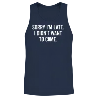 Funny Saying Delay Excuse Memes & Humor Unisex Tank Top - Navy – 2