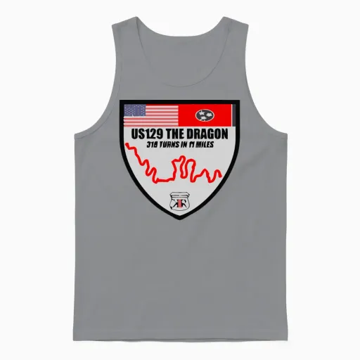 Us129 the Dragon Tail of Deals Gap Shield 2sided Unisex Tank Top in Sport Grey
