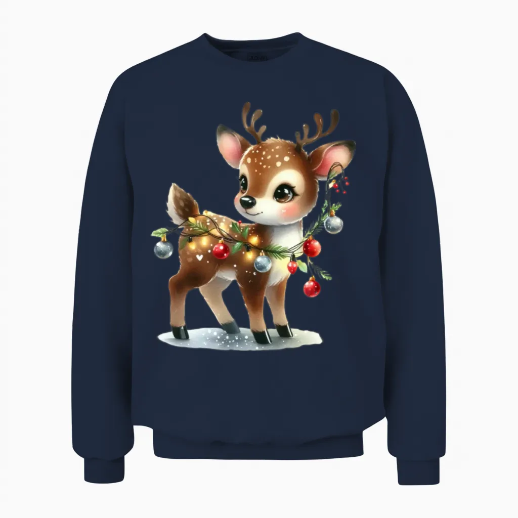 Merry Christmas, Christmas Retro Unisex Sweatshirt in Navy