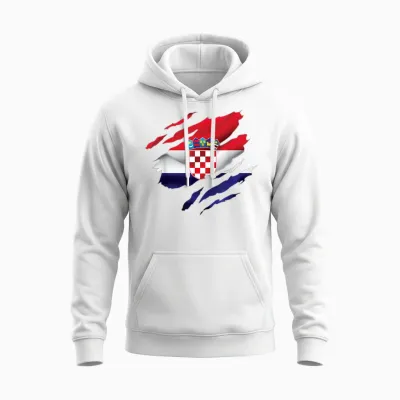 Kroatien Flagge Kroatisch Croatia Kinder Kroatien Hrvatska Unisex Hoodie - White