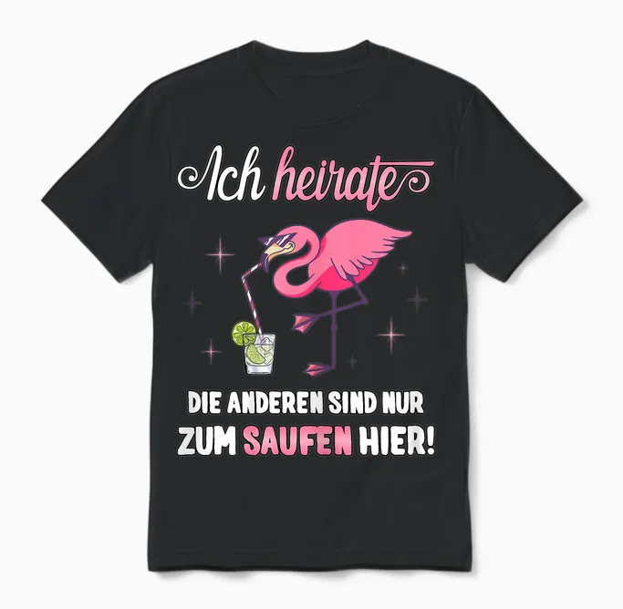 Jga Braut T-Shirt Junggesellinnenabschied Frauen Polterer Unisex T-Shirt in Black