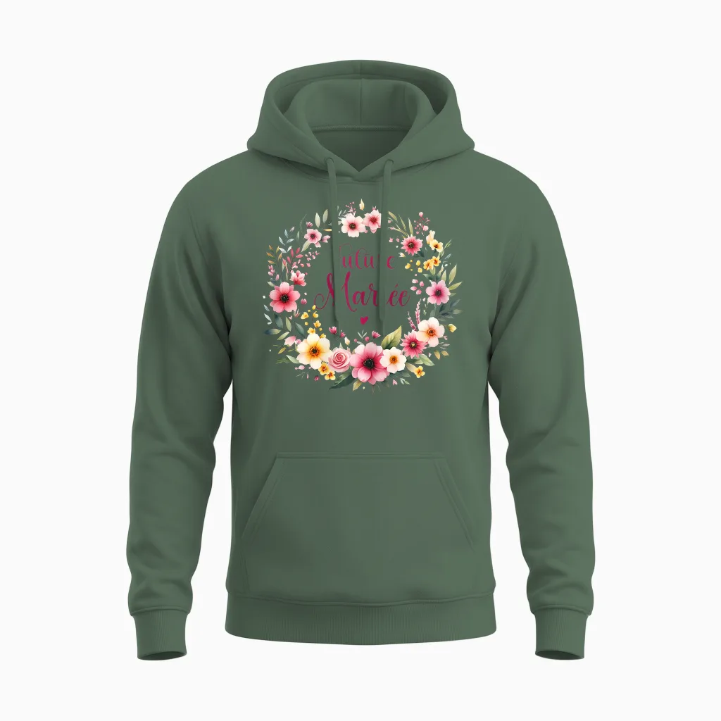 Evjf Future Bride Crown Evjf Terracotta Bride Future T-Shirt, White Unisex Hoodie in Military Green