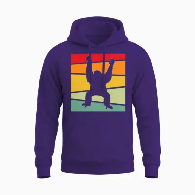 Orang Utan Retro Unisex Hoodie - Purple