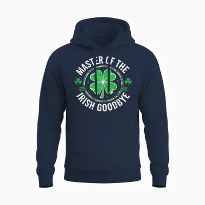 Most Likely to Do an Irish Goodbye Funny St. Patrick Unisex Hoodie - Navy