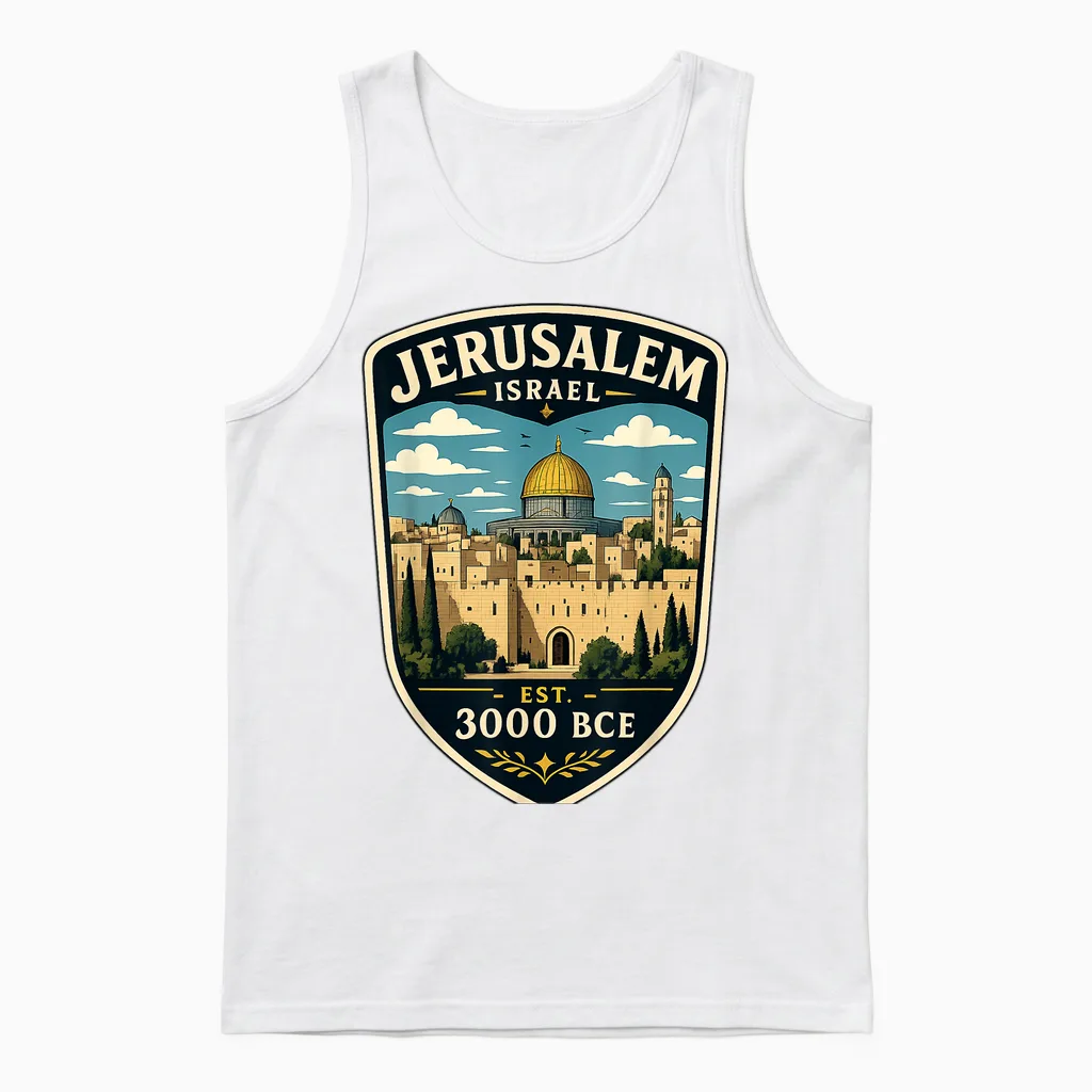 Voyage En Famille à Jérusalem Israël Vacances à Jérusalem Unisex Tank Top in White