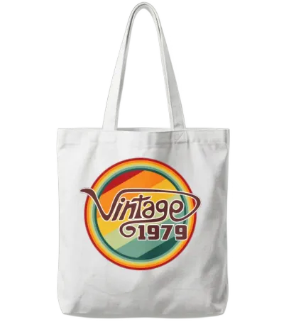 Vintage 1979 Curve Tote Bags - White