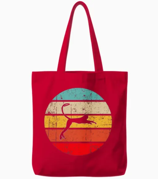 Monkey Retro Tote Bags in Red