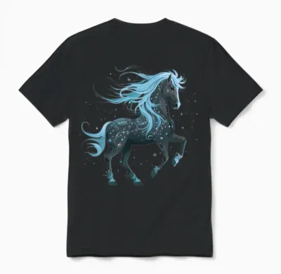 Star Horse Unisex T-Shirt - Black