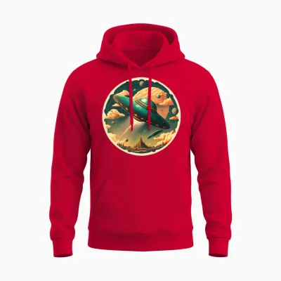 Retro Vintage Unisex Hoodie - Red