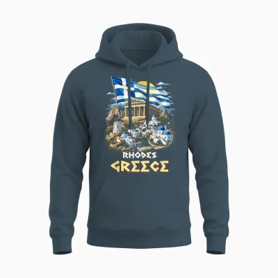 Rhodos Griechenland Flagge Rhodos Souvenir Reise Urlaub Unisex Hoodie - Dark Heather