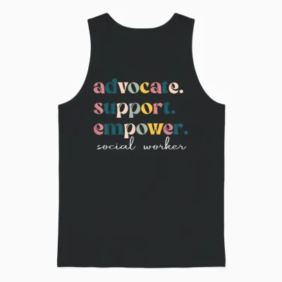 Advocate Support Empower Cute Social Worker Graduation Msw Unisex Tank Top - Black