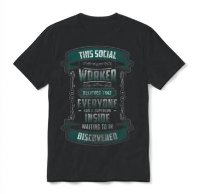 Social Worker Job Pedagogy Big Heart Unisex T-Shirt - Black