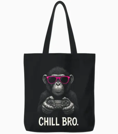 Chill Bro Cooler Affe Mit Sonnenbrille Gamer Geschenk Lustig Tote Bags - Black