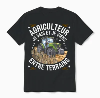 Farmer I Go and I Come Between Fields Humor Gift Unisex T-Shirt - Black