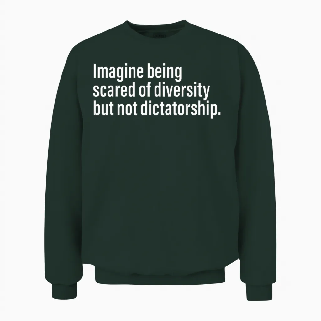 Imagine Being Scared of Diversity but Not Dictatorship Unisex Sweatshirt in Forest