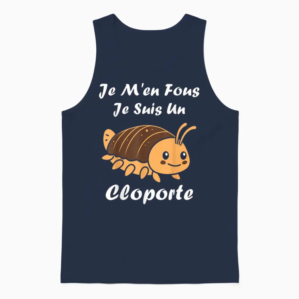 Humour Cloportes Insecte Je M'en Fous Je Suis Un Cloporte Unisex Tank Top in Navy
