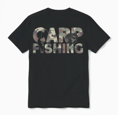 Carp Fishing - Camouflage T-Shirt, Black, S Unisex T-Shirt - Black