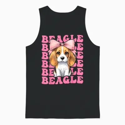 Coquette Bow Beagle Fille Chien Maman Fête Des Mères Rose Unisex Tank Top - Black