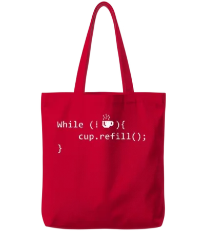 Funny Programmer for Java Coffee Programming Tote Bags - Red