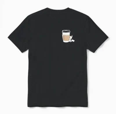 Pokémon Pikachu Sketch Mini Coffee Cup Cute Pocket Icon Unisex T-Shirt - Black
