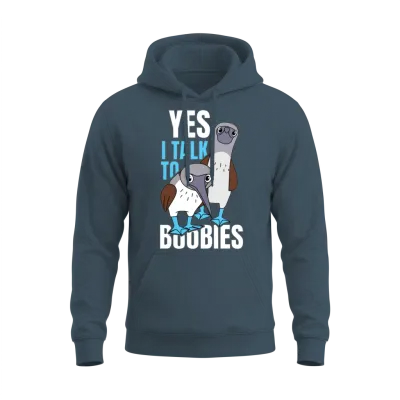 Talk to Boobies Booby Bird Unisex Hoodie - Dark Heather